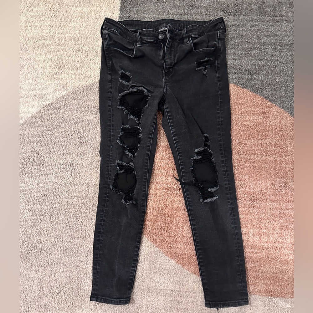 American Eagle Outfitters Black Next Level Stretch Skinny Jeans